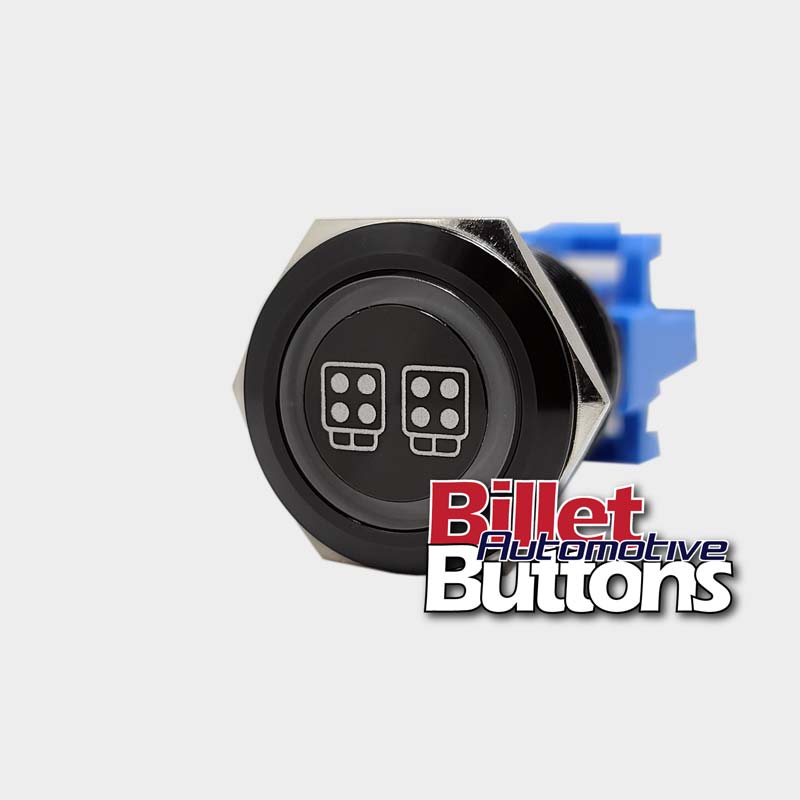 22mm 'POD LIGHTS SYMBOL' Billet Push Button Switch Light Bars