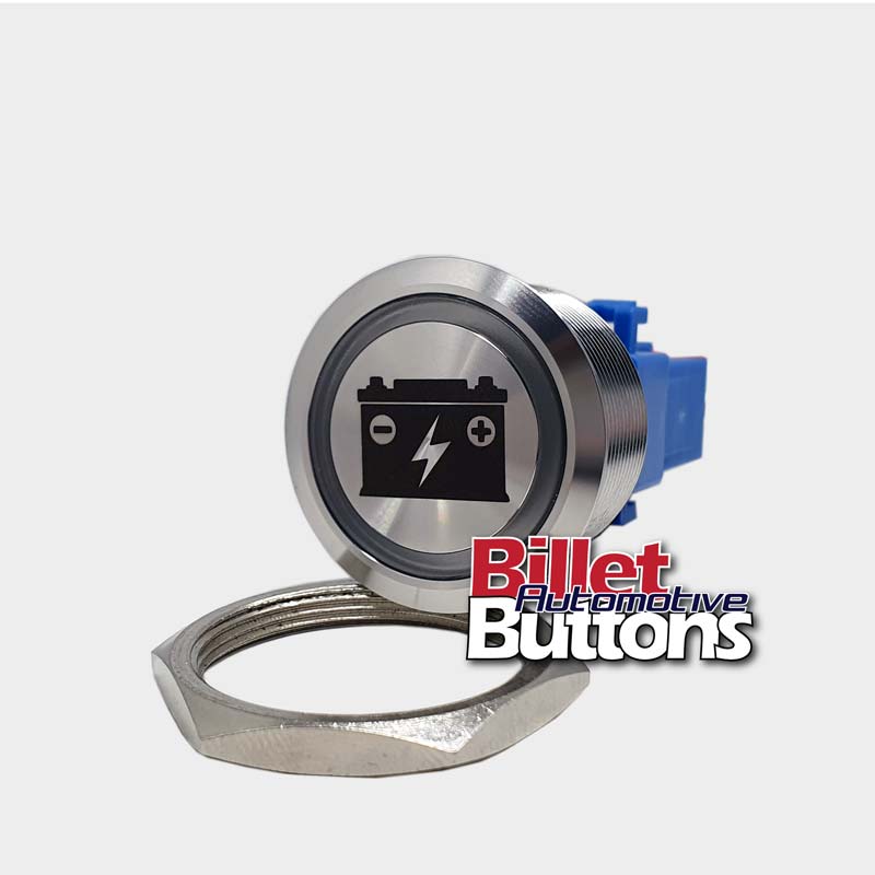 28mm 'BATTERY ISOLATOR SYMBOL' Billet Push Button Kill Switch