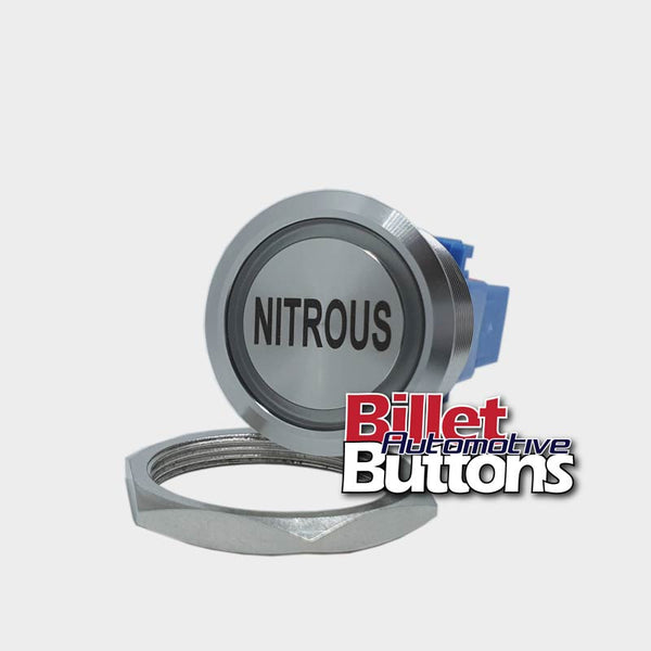 28mm 'NITROUS' Billet Push Button Switch N2O Nirous Oxide Arming NOS