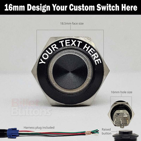 Billet Automotive Buttons - Custom laser etched billet button switches