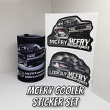 Stubby Cooler Sticker Set - MCFRY Billet Automotive Buttons Premium Beer Cooler Holder