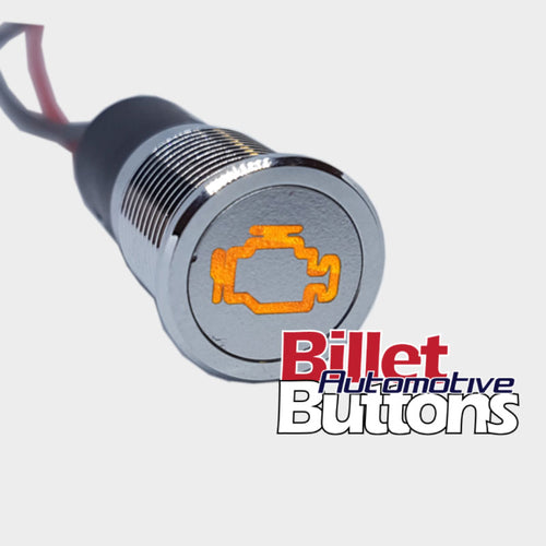 14mm 'ENGINE LIGHT SYMBOL' LED Pilot Light Small Compact 12V