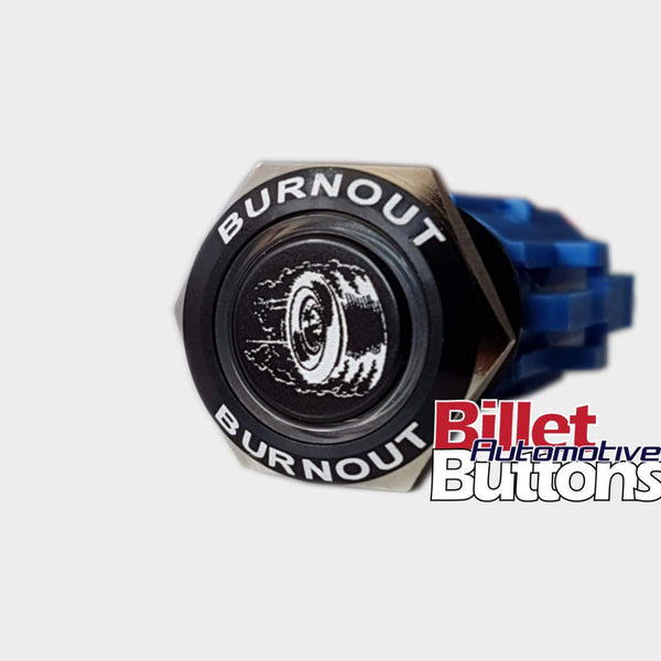 19mm FEATURED 'BURNOUT TYRE' Billet Push Button Switch Line Lock Tire etc