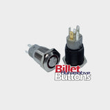 16mm 'TRANS BRAKE' Push Button Switch Raised Top LED Small