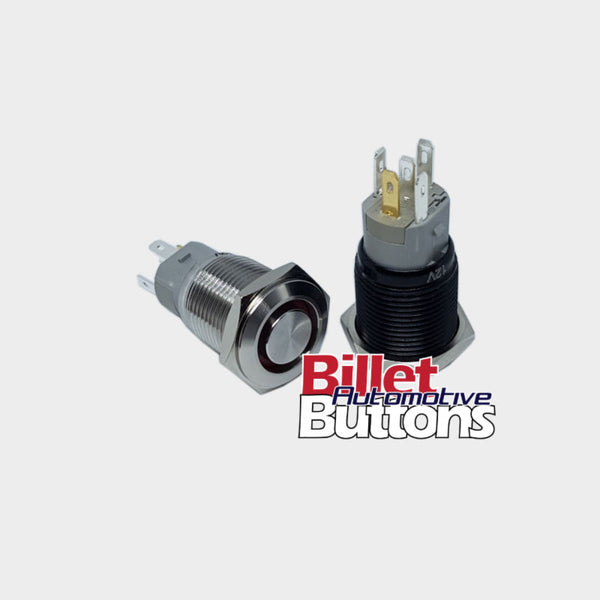 16mm 'OVERDRIVE' Push Button Switch Raised Top LED Small