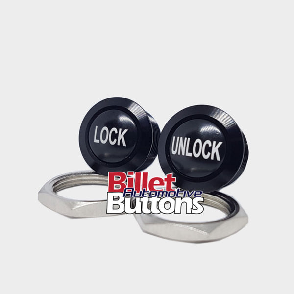 16mm Pair 'LOCK & UNLOCK' Push Button Switch Dome Top Small Compact