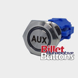 19mm 'AUX' Billet Push Button Switch Auxiliary