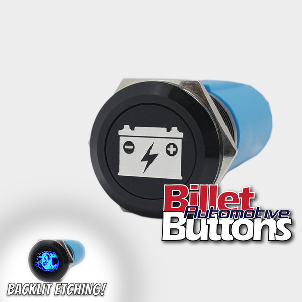19mm 'BATTERY ISOLATOR SYMBOL' Billet Push Button Kill Switch
