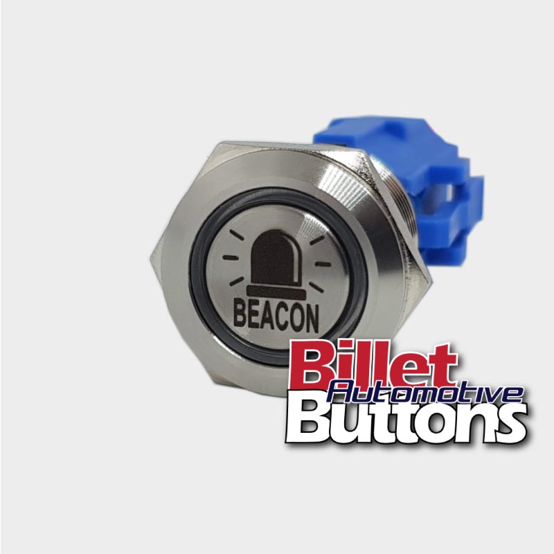 19mm 'BEACON SYMBOL' Billet Push Button Switch