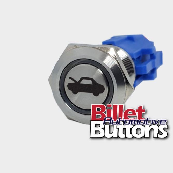 19mm 'BONNET / HOOD SYMBOL' Billet Push Button Switch
