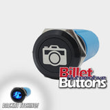 19mm 'CAMERA SYMBOL' Billet Push Button Switch Reverse Camera Dash Cam etc