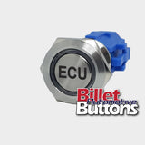 19mm 'ECU' Billet Push Button Switch Computer etc