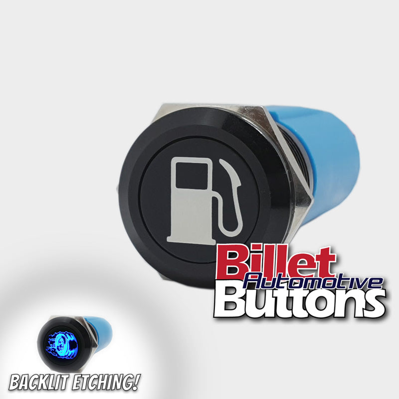 19mm 'FUEL BOWSER SYMBOL' Billet Push Button Switch Fuel Pump