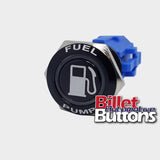 19mm FEATURED 'FUEL BOWSER SYMBOL' Billet Push Button Switch Fuel Pump