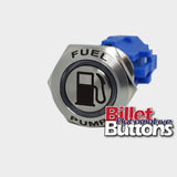19mm FEATURED 'FUEL BOWSER SYMBOL' Billet Push Button Switch Fuel Pump