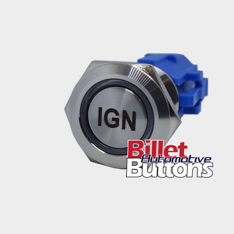 19mm 'IGN' Billet Push Button Switch Ignition