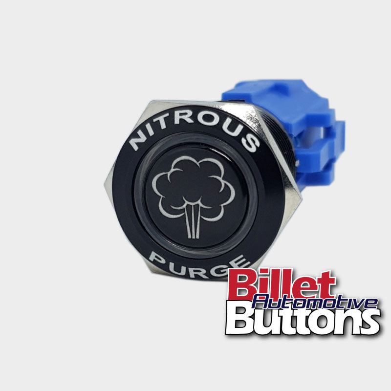19mm FEATURED 'NITROUS PURGE SYMBOL' Billet Push Button Switch N2O NOS