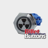19mm 'NUCLEAR SYMBOL' Billet Push Button Switch Radiation Radioactive