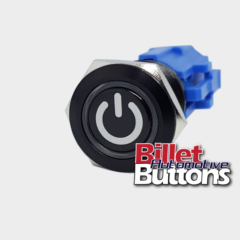 19mm 'POWER SYMBOL' Billet Push Button Switch Start Ignition etc