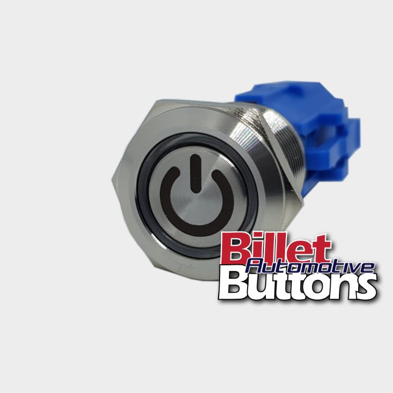 19mm 'POWER SYMBOL' Billet Push Button Switch Start Ignition etc