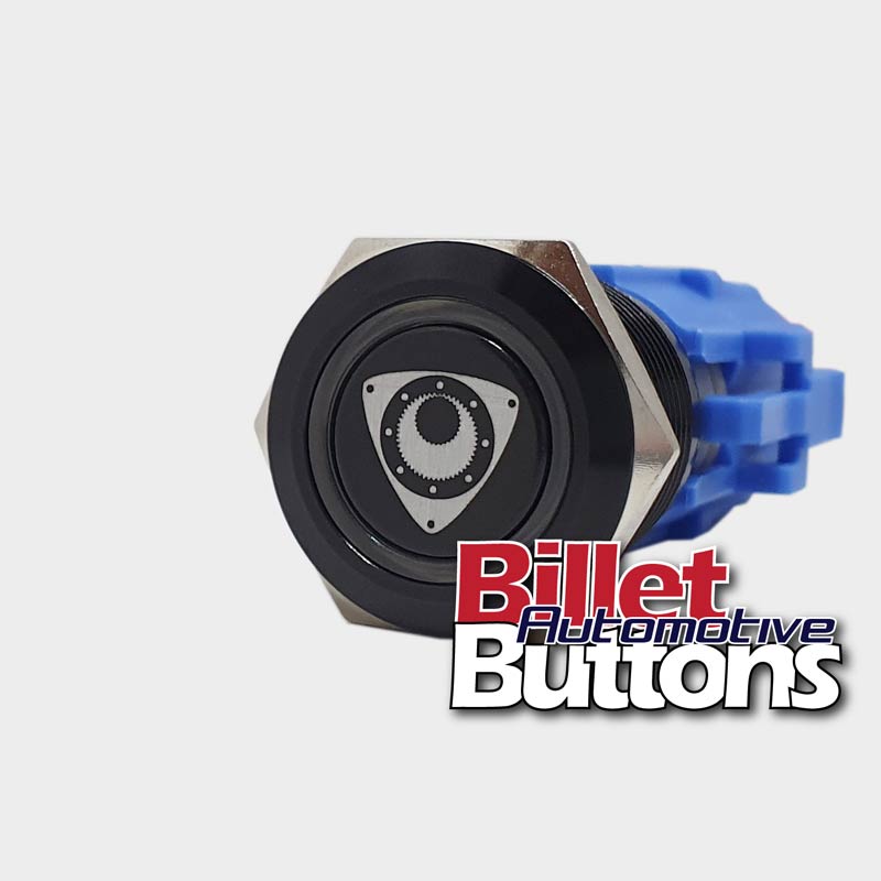 19mm 'ROTOR SYMBOL' Billet Push Button Switch Rotary Mazda rx7