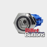19mm 'SEAT COOLER SYMBOL' Billet Push Button Switch Cool