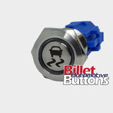 19mm 'TRACTION CONTROL SYMBOL' Billet Push Button Switch Skid Burnout