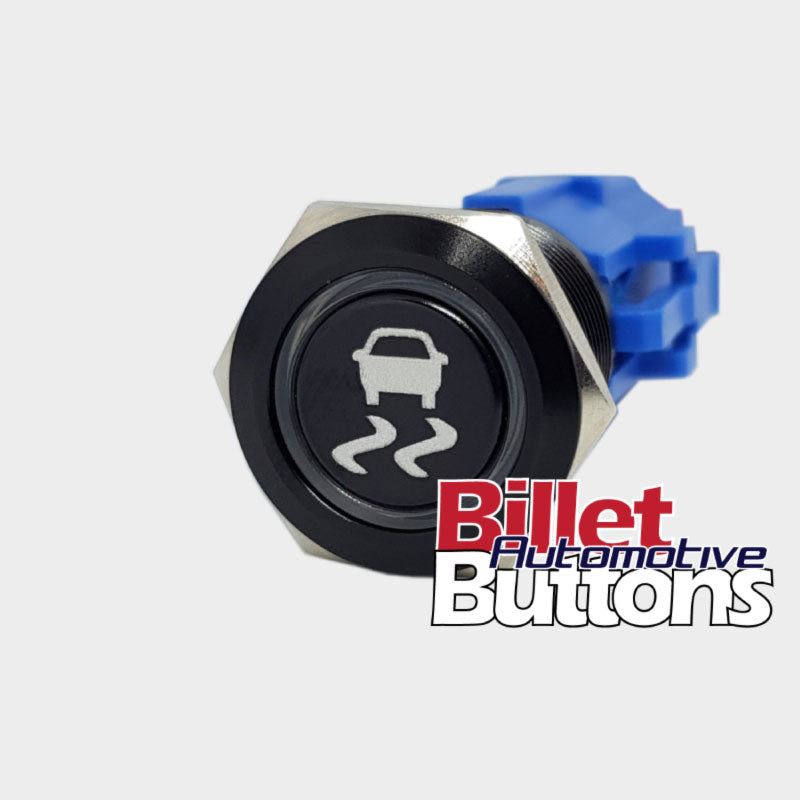 19mm 'TRACTION CONTROL SYMBOL' Billet Push Button Switch Skid Burnout