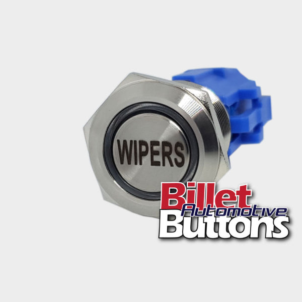 19mm 'WIPERS' Billet Push Button Switch Window Windscreen