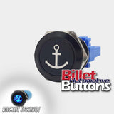 22mm 'ANCHOR SYMBOL' Billet Push Button Switch Marine