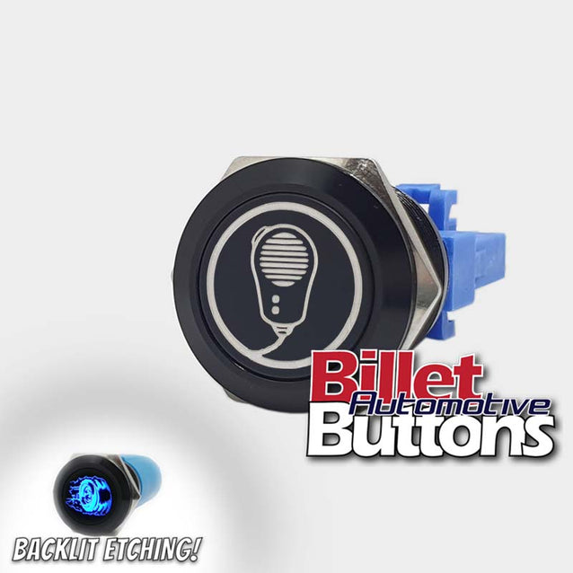 22mm 'COMMS/CB RADIO SYMBOL' Billet Push Button Switch Marine Communic