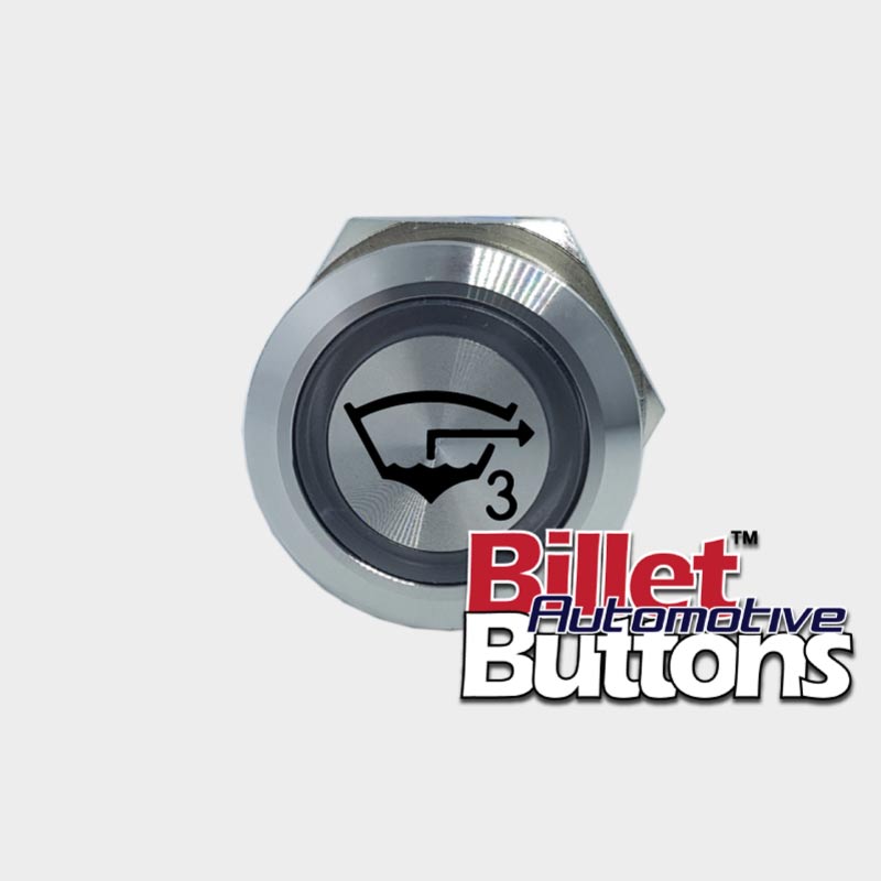 22mm 'BILGE PUMP 3 SYMBOL' Billet Push Button Switch Marine