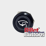 22mm 'BILGE PUMP 3 SYMBOL' Billet Push Button Switch Marine