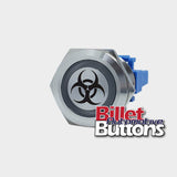 22mm 'BIO HAZARD SYMBOL' Billet Push Button Switch Biohazard