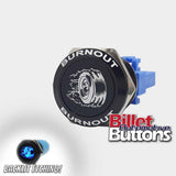 22mm Black backlit laser etched burnout line lock push button switch momentary latching