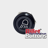 22mm 'DOWNLIGHT LHS SYMBOL' Billet Push Button Switch Deck Work Light