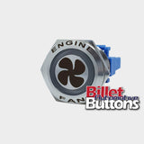 22mm FEATURED 'FAN SYMBOL' Billet Push Button Switch Engine Fans Fan