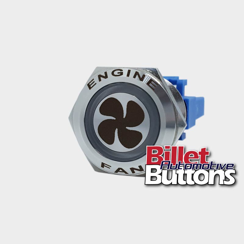 22mm FEATURED 'FAN SYMBOL' Billet Push Button Switch Engine Fans Fan