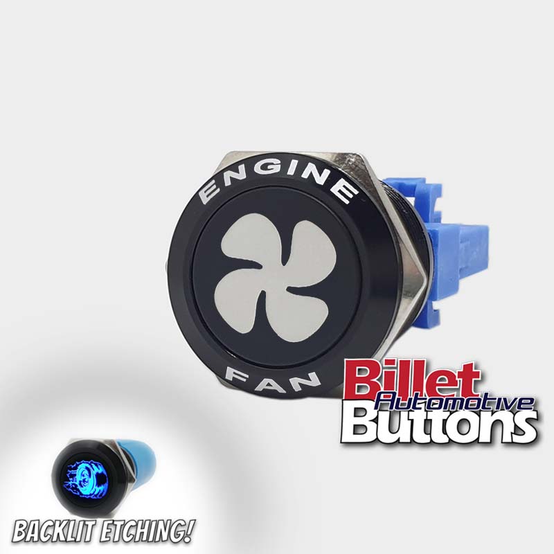 Single Fan Button 22mm FEATURED 'FAN SYMBOL' Billet Push Button Switch Engine Fans Fan