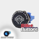 22mm FEATURED 'FRONT DIFF LOCK SYMBOL' Billet Push Button Switch