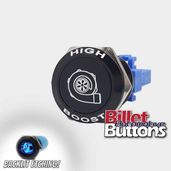 22mm FEATURED 'TURBO SYMBOL' Billet Push Button Switch High Boost