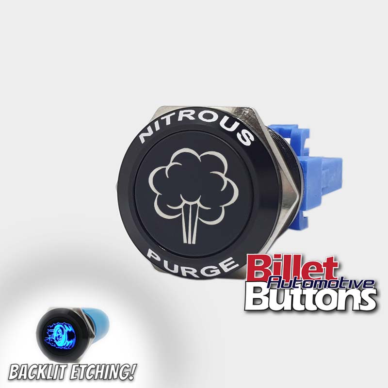 22mm FEATURED 'NITROUS PURGE SYMBOL' Billet Push Button Switch N2O NOS