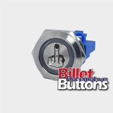 22mm 'RUDE FINGER SYMBOL' Billet Push Button Switch Lights Led Up Yours etc