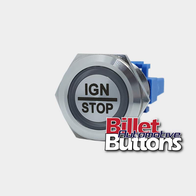 22mm 'IGN/STOP' Billet Push Button Switch Ignition
