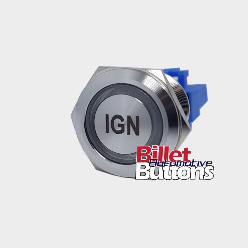 22mm 'IGN' Billet Push Button Switch Ignition