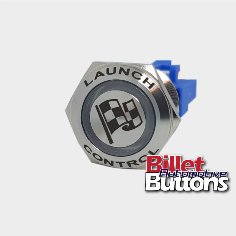 22mm FEATURED 'LAUNCH CONTROL' Billet Push Button Switch Flag