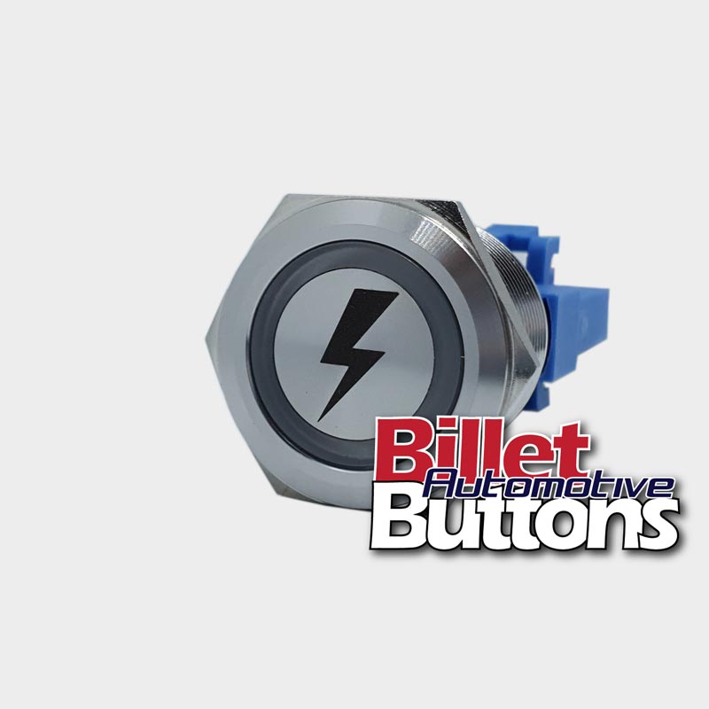22mm 'LIGHTNING SYMBOL' Billet Push Button Switch Power