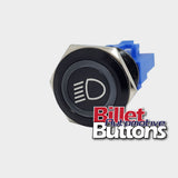 22mm 'HEADLIGHTS SYMBOL' Billet Push Button Switch Low Beam Dipped Head Light Headlight
