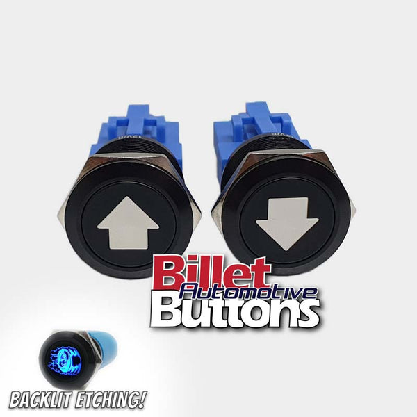 22mm Billet Automotive Buttons - Custom Stainless & Black 12v Switches