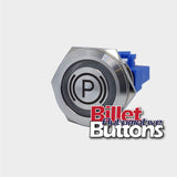 22mm 'PARK BRAKE SYMBOL' Billet Push Button Switch E Stop Emergency Brake